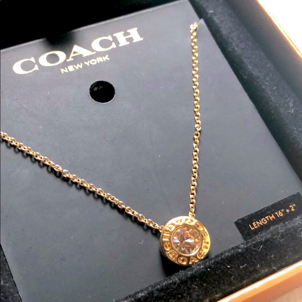 🆕Coach Signature Diamond & Gold Necklace